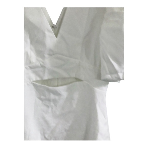 Endless Rose Puff Sleeve white Cut Out v-neck Mini Dress size large new - Picture 5 of 12